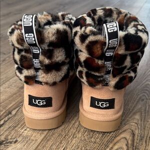 UGG NEW Tan Boots with Leopard Accents